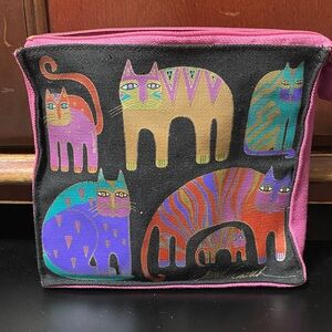 Laurel Burch Vintage Cat Print cosmetics bag Pouch